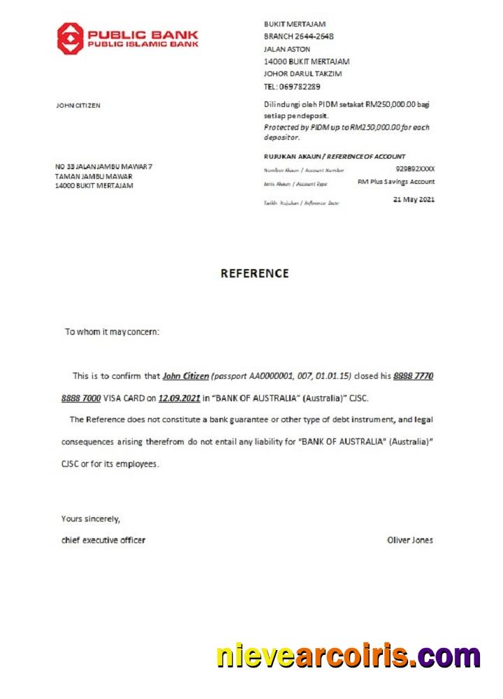 Malaysia Public bank closure reference